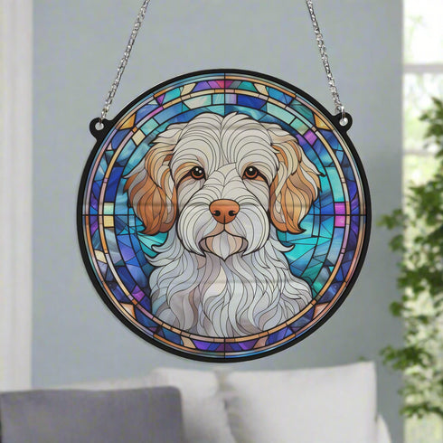 Clumber Spaniel Stained Glass Effect Suncatcher